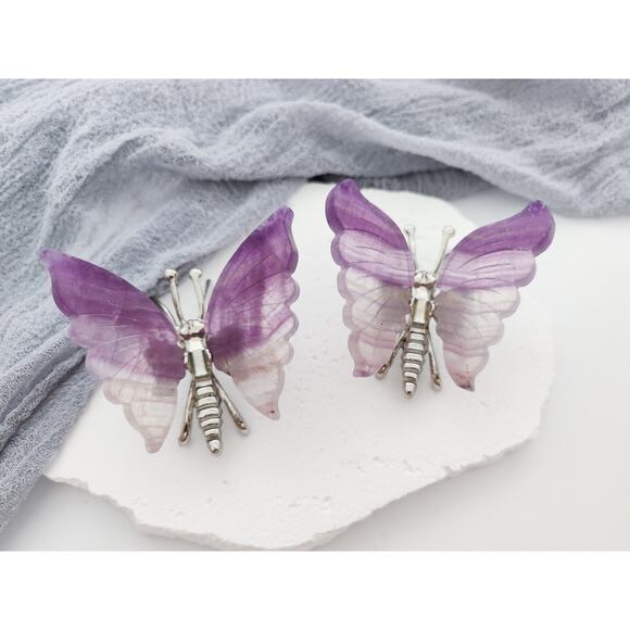 For Keeps Other - Purple Fluorite Butterfly Wings Crystal Carving